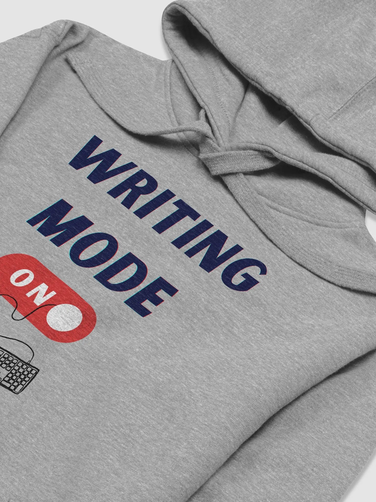 Writing Mode On - Grey Unisex Hoodie product image (3)