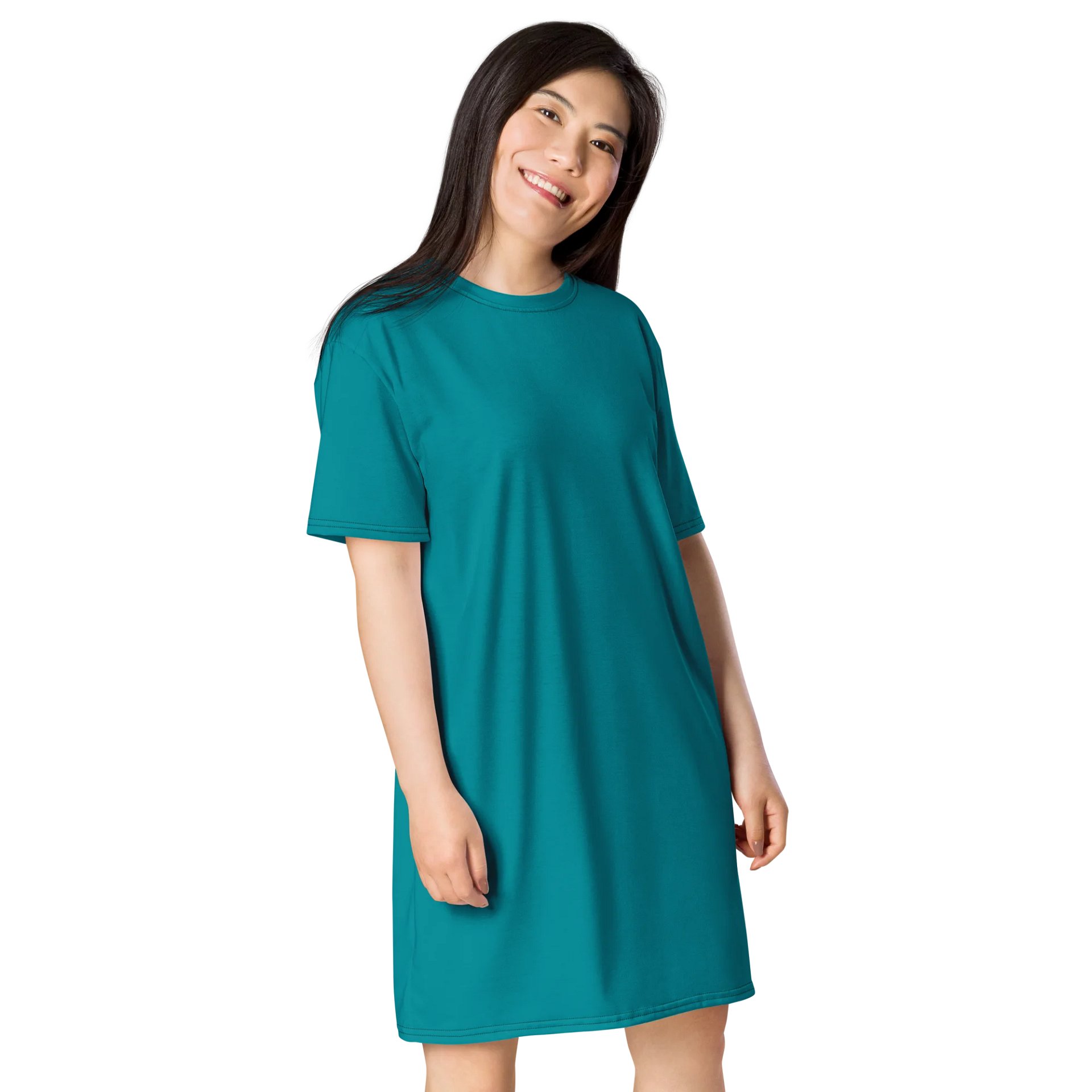 Oversized T-Shirt Dress - Vibrant Eastern Blue, Sizes 2XS-6XL product image (4)