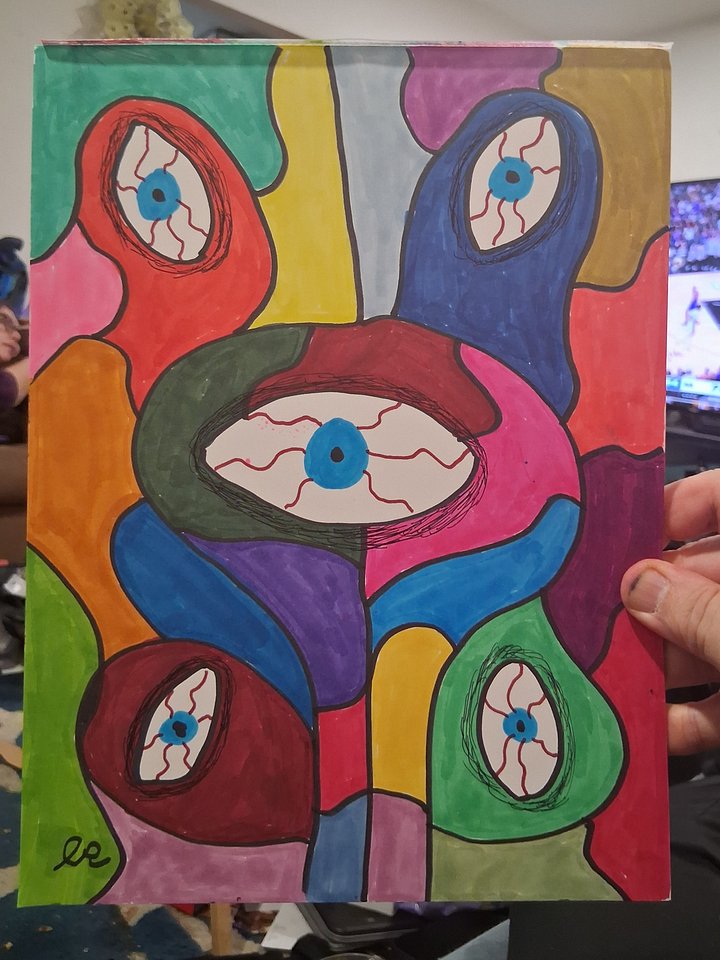 Abstract Eyes Original Drawing product image (1)