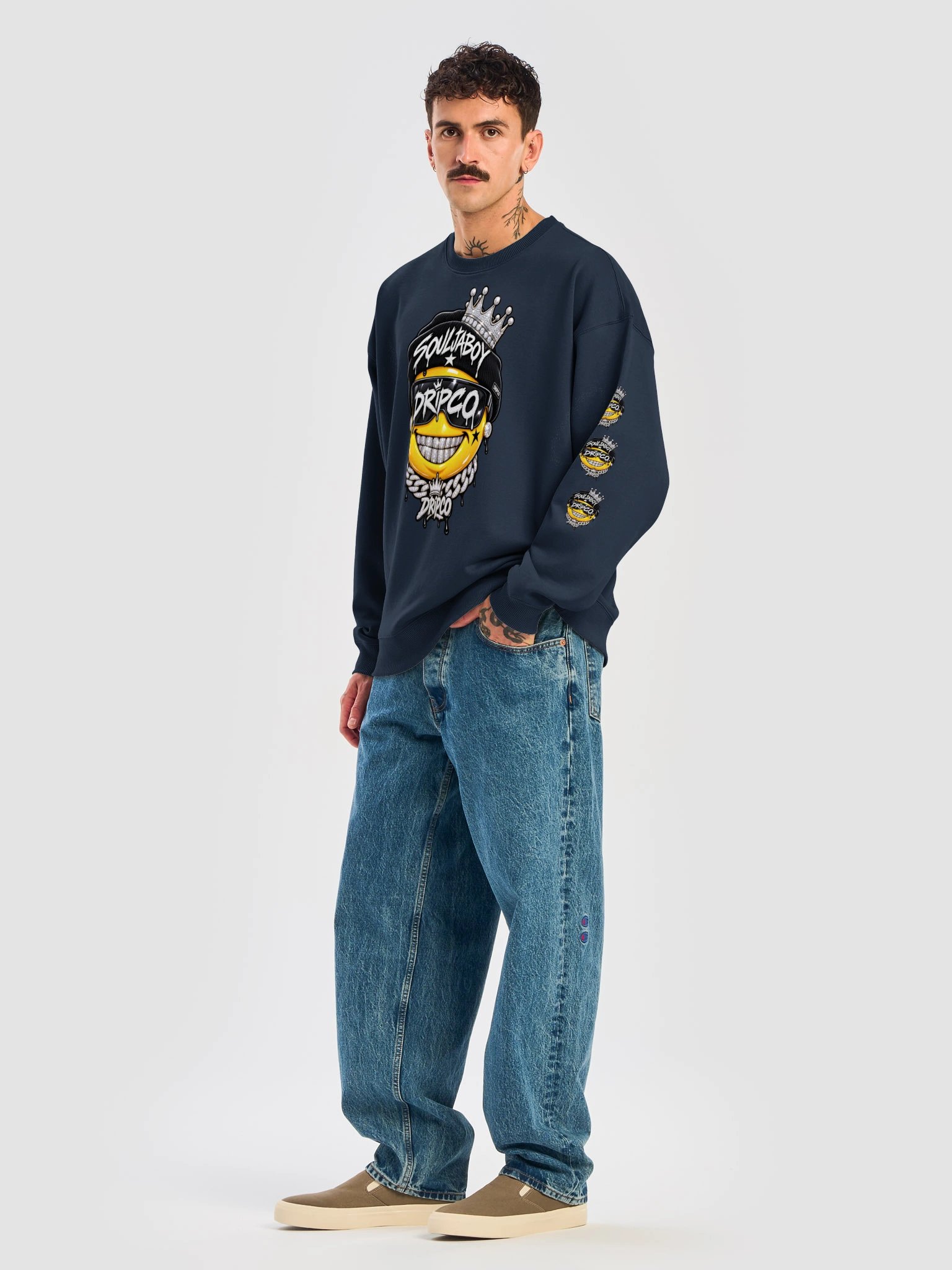 Dripco Crown Smiley Oversized Sweatshirt product image (1)