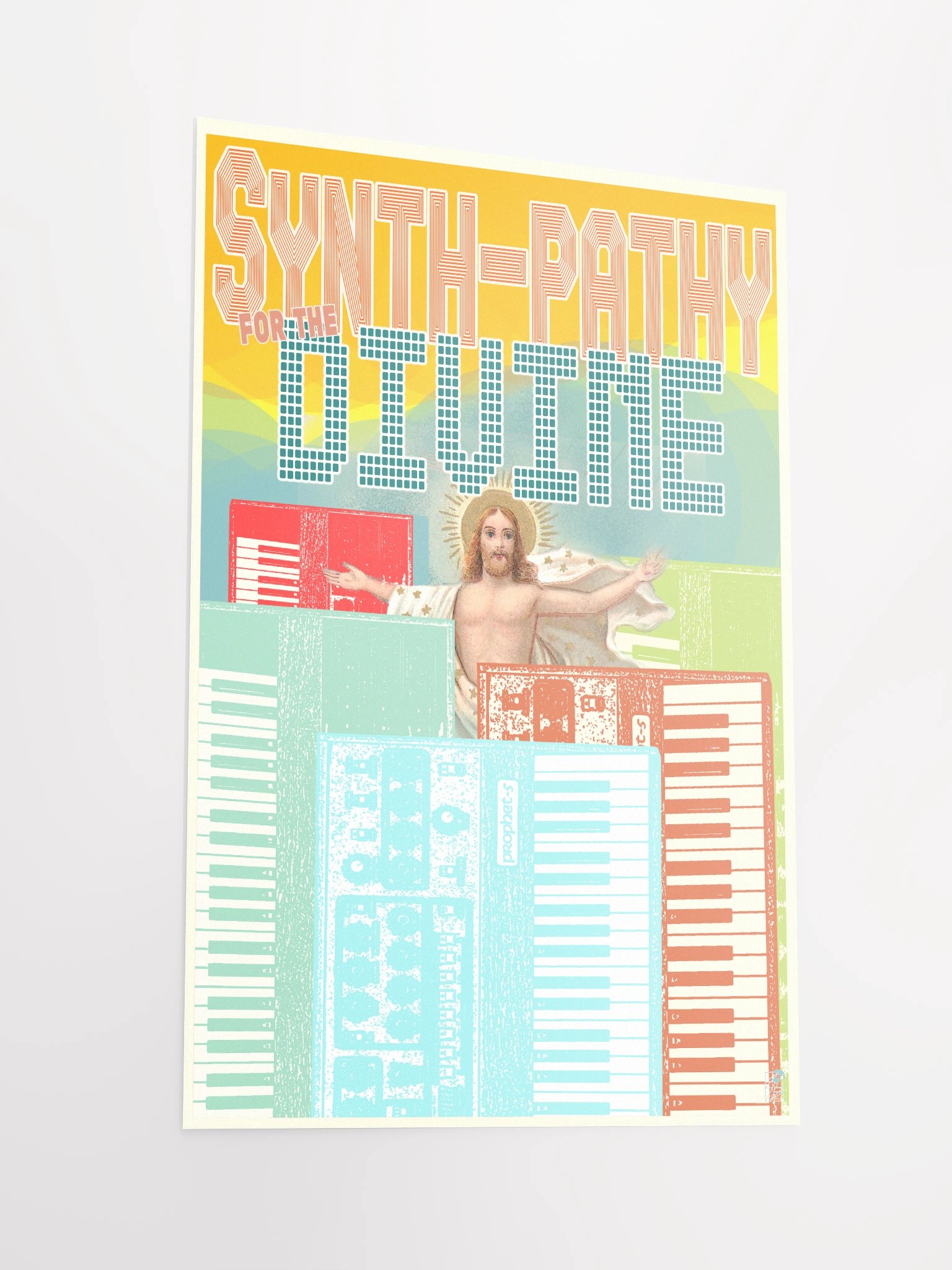 Synth-pathy for the divine, (ProPhet-5 tribute), by Frank Fonik, Techno EDM Matte Paper Poster product image (2)