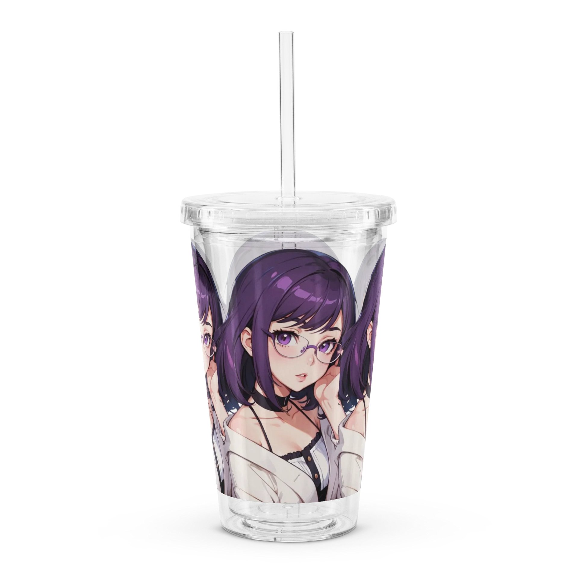 (Purple WAIFU) K Clear Plastic Tumbler product image (4)