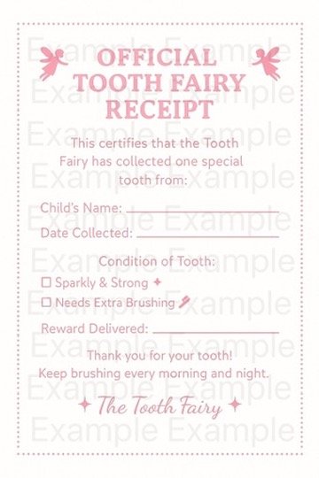 Tooth Fairy Receipt Printable Kit (4 Colors) product image (4)