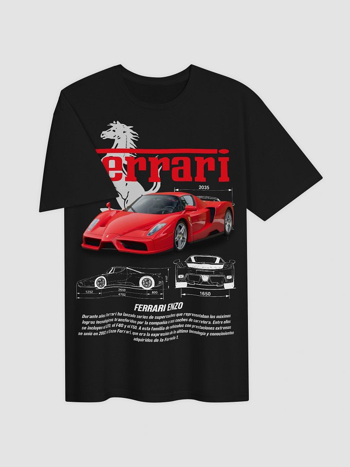 Ferrari Enzo T-Shirt | V12 Hypercar Blueprint Design | Enzo Ferrari Collector Apparel | Italian Supercar Tee product image (2)