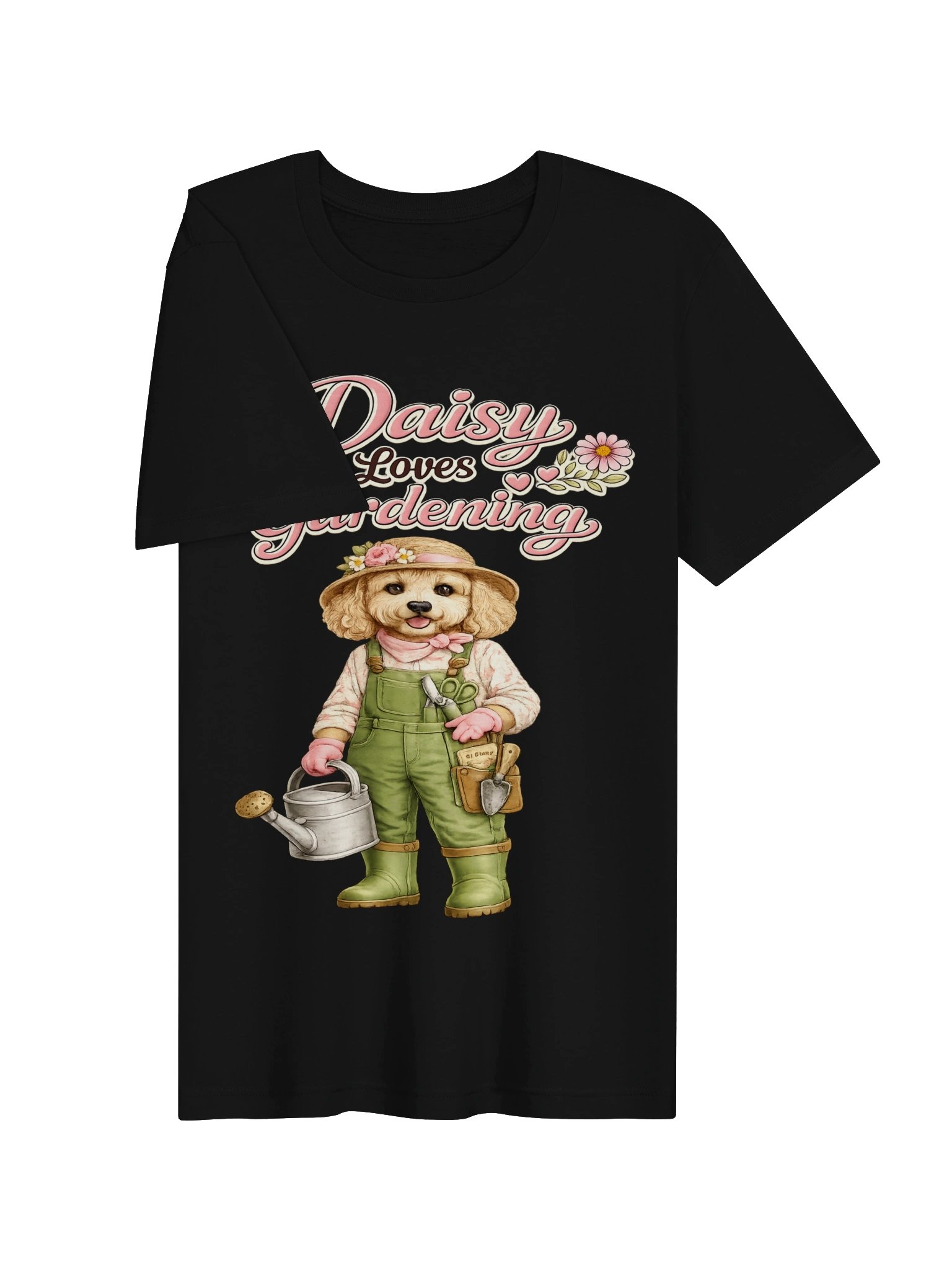 Daisy Loves Gardening Cute Dog Adult Tee product image (3)