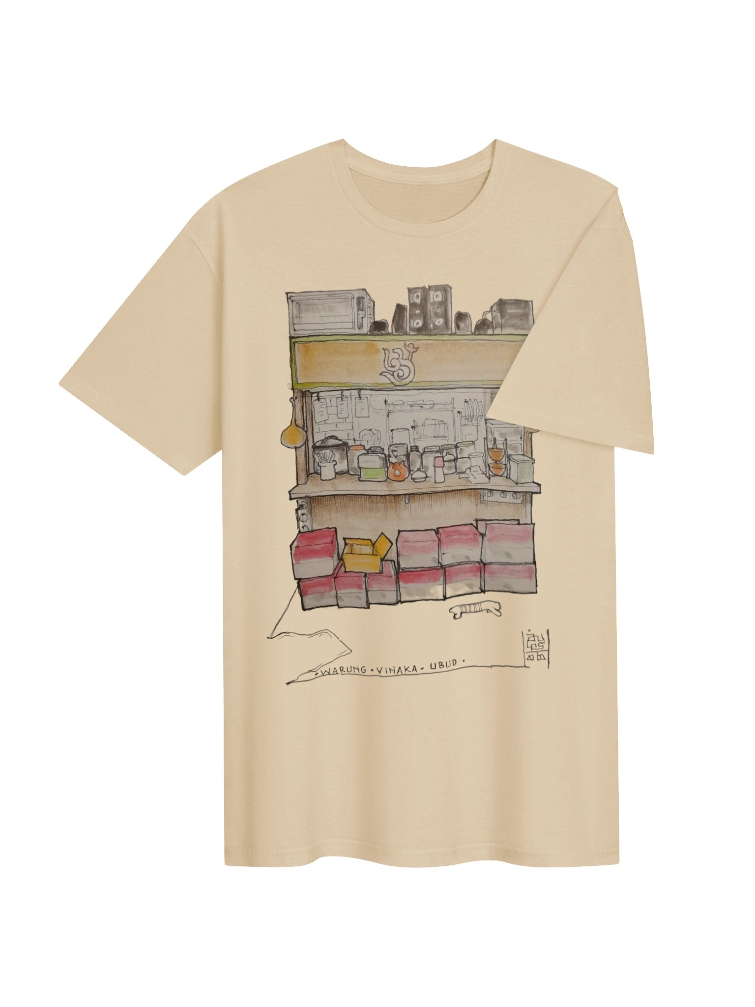 Ubud Warung | Hand-Drawn Bali Sketch T-Shirt product image (5)