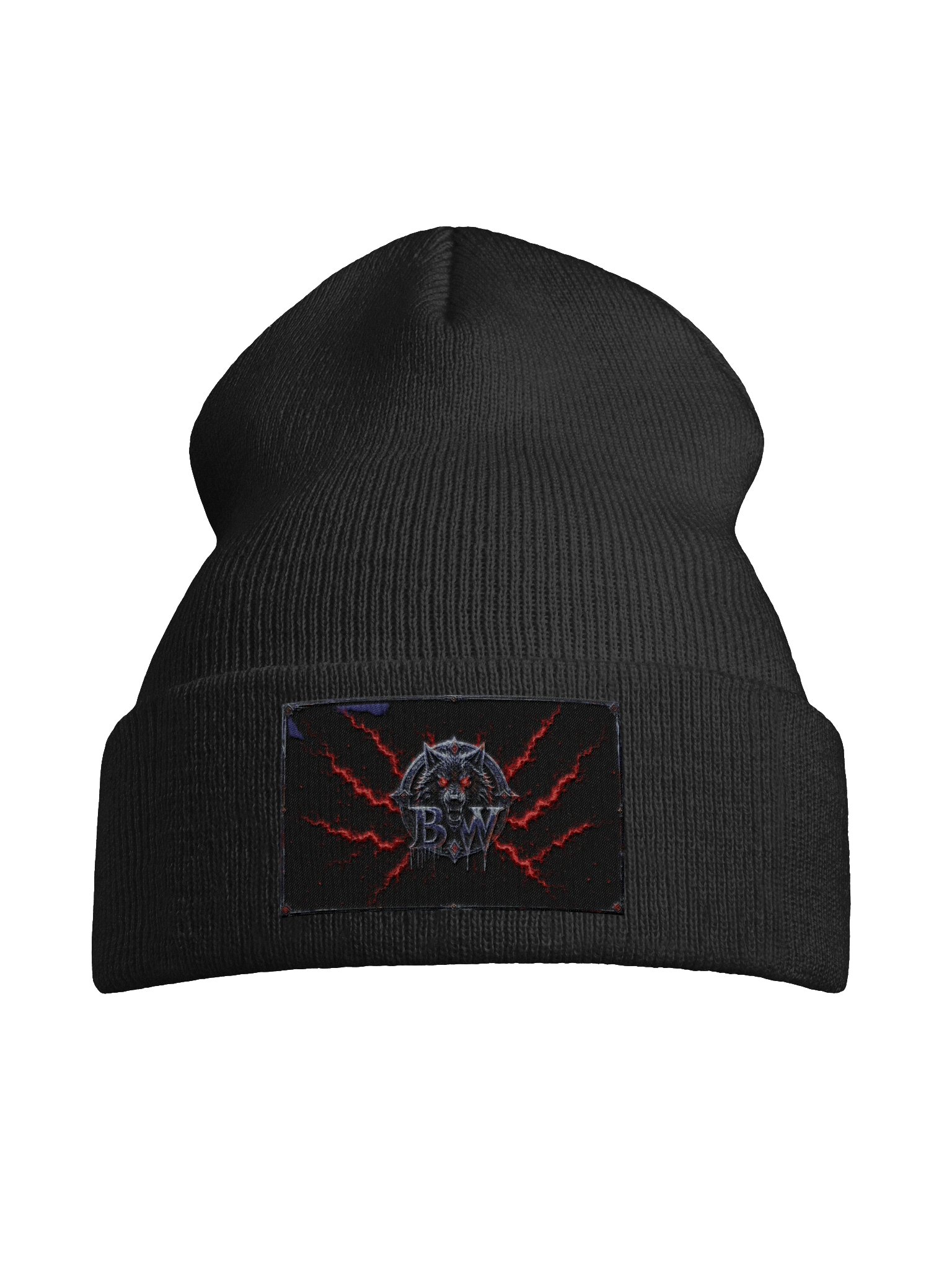 Wolf Emblem BW Cuffed Beanie product image (43)