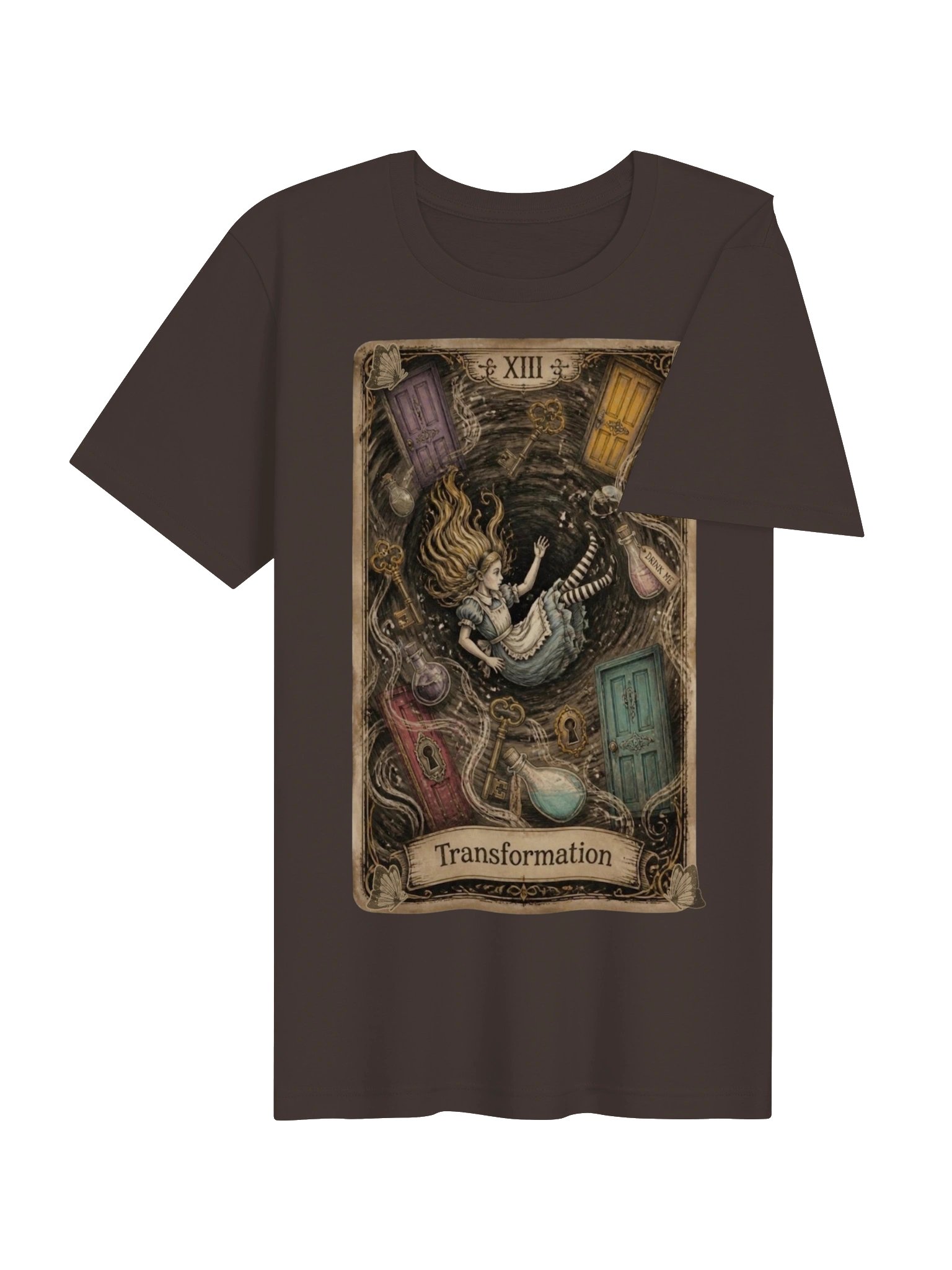 Wonderland Transformation Shirt, Surreal Alice Tarot Card Graphic product image (5)