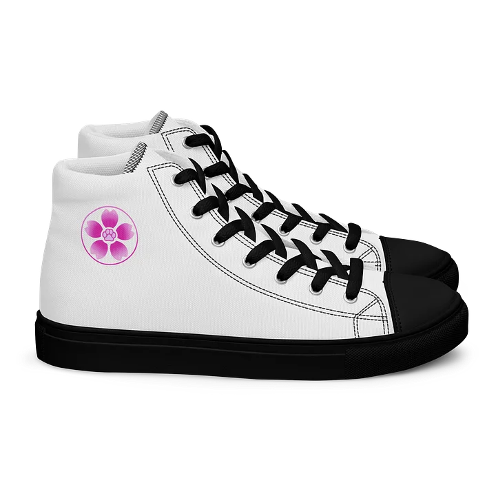 Moo Cherry Pawsom Logo Women's High-Canvas Shoes (White) product image (1)