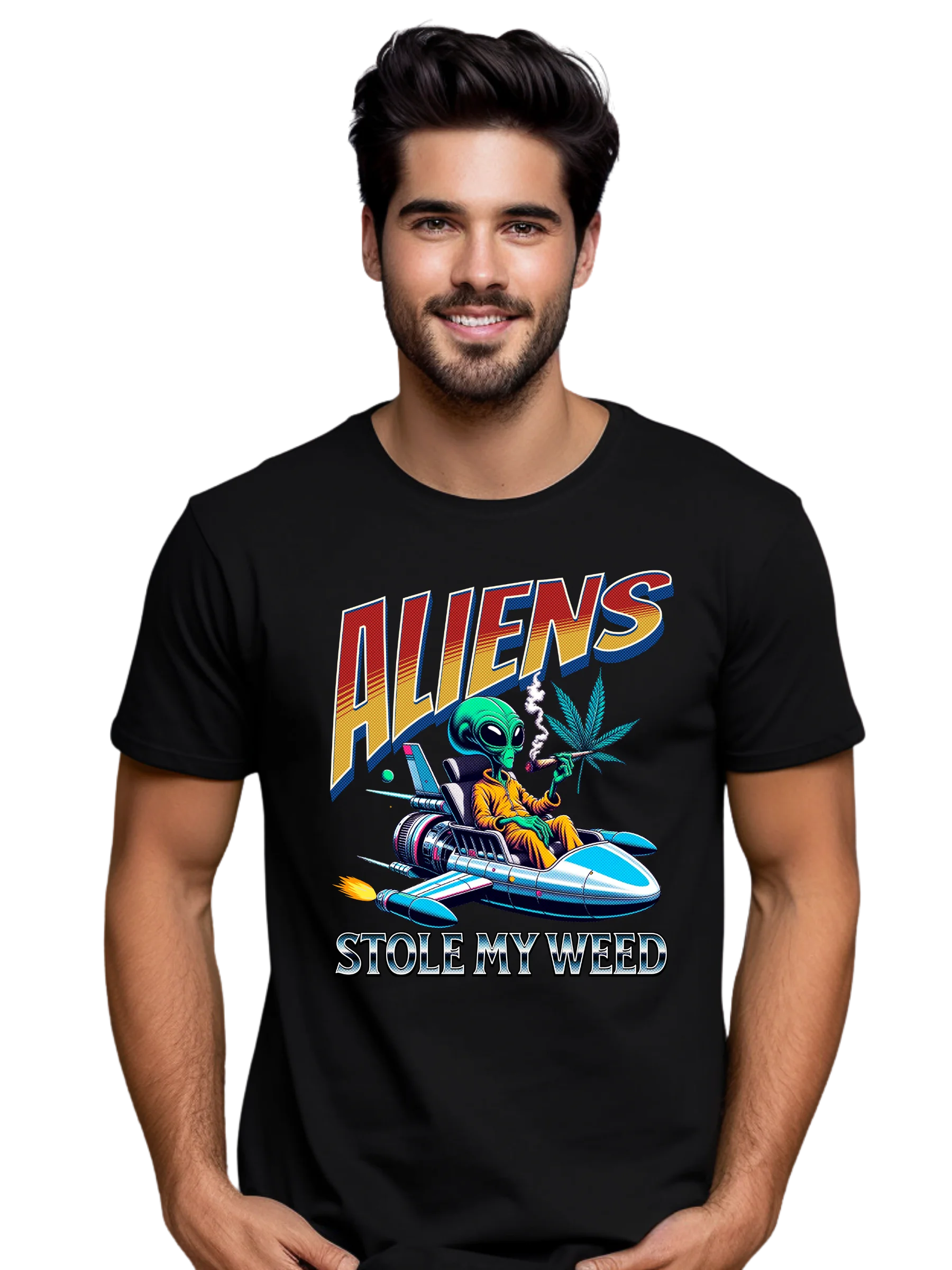 Cannabis - Aliens Stole My Weed - Design | Men's Heavyweight T-shirt product image (1)