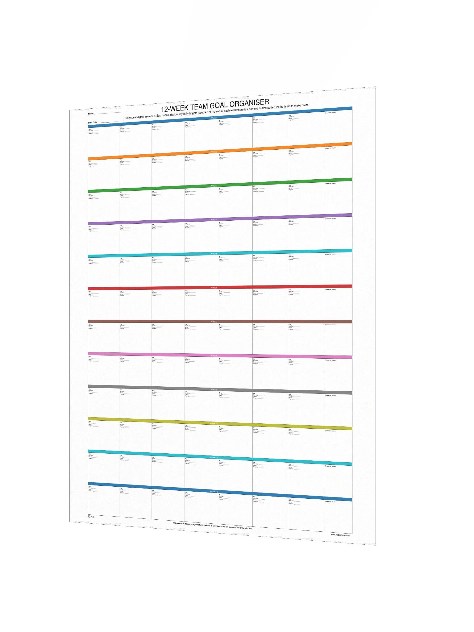 Team Goal Organiser 12 Week product image (3)
