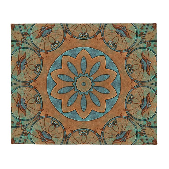 Copper Patina Kaleidoscope Throw Blanket product image (2)
