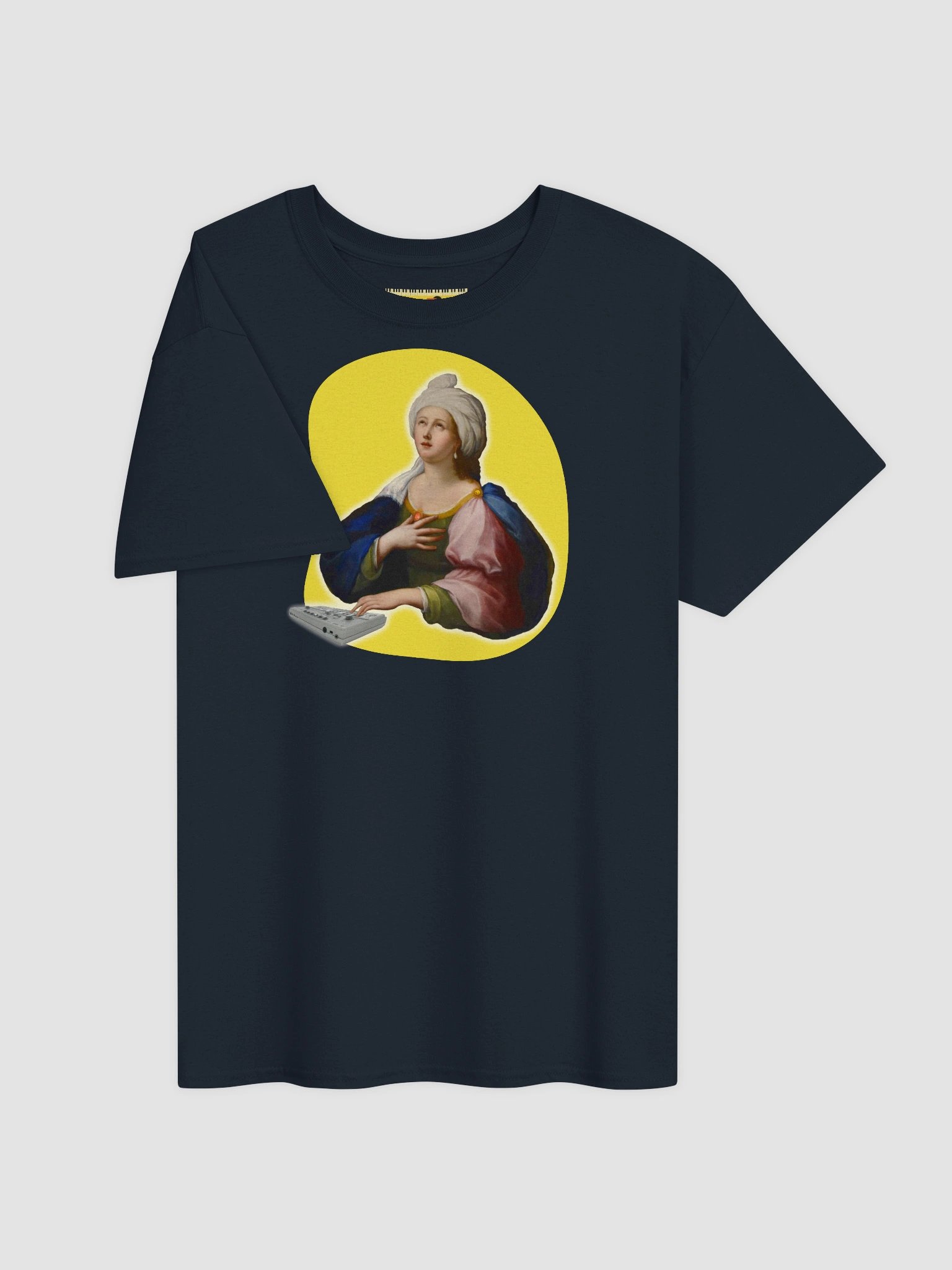 Santa Cecilia’s Acid Mass, by Frank Fonik, Techno EDM Unisex t-shirt product image (4)