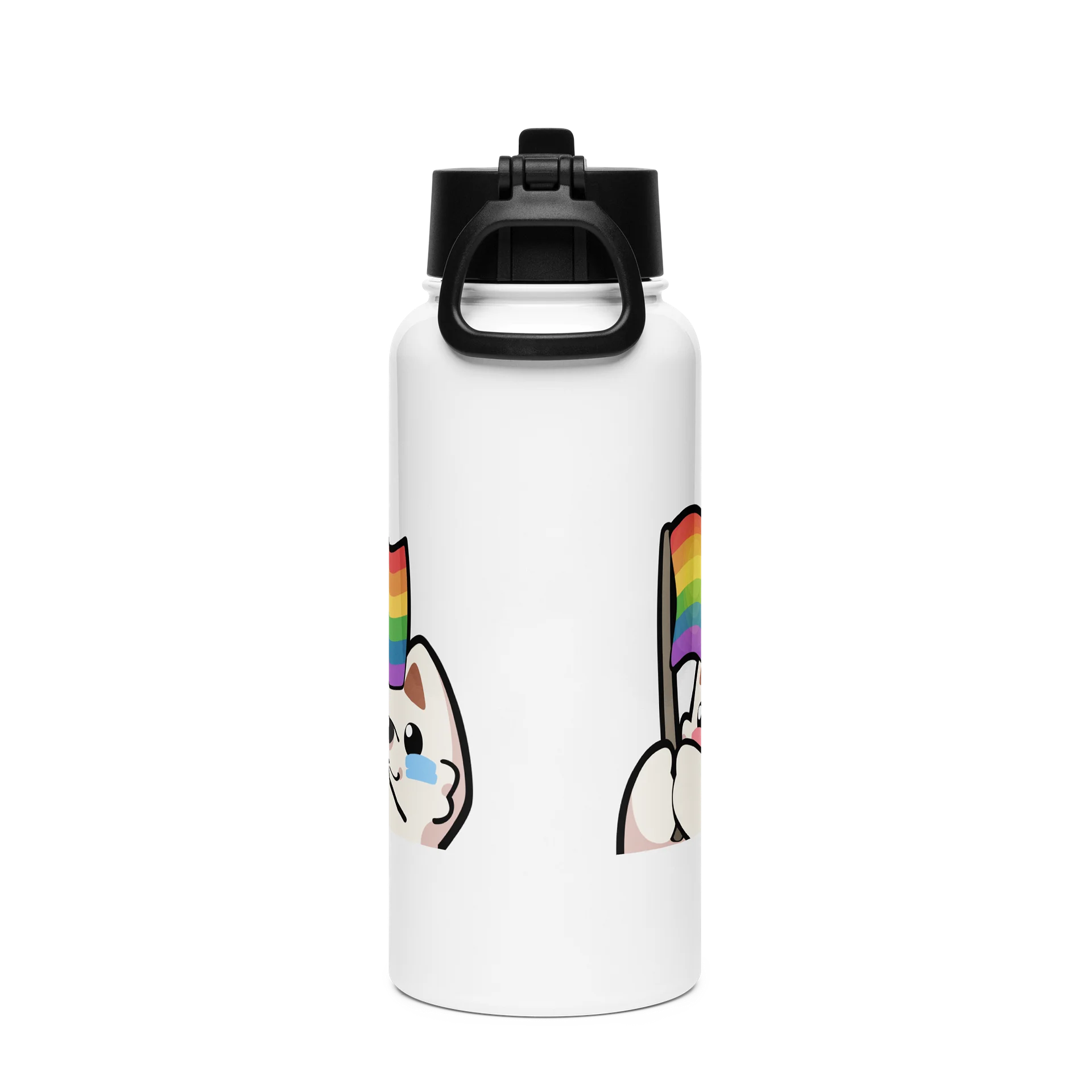 Rainbow Stainless Steel Water Bottle with a Straw product image (3)