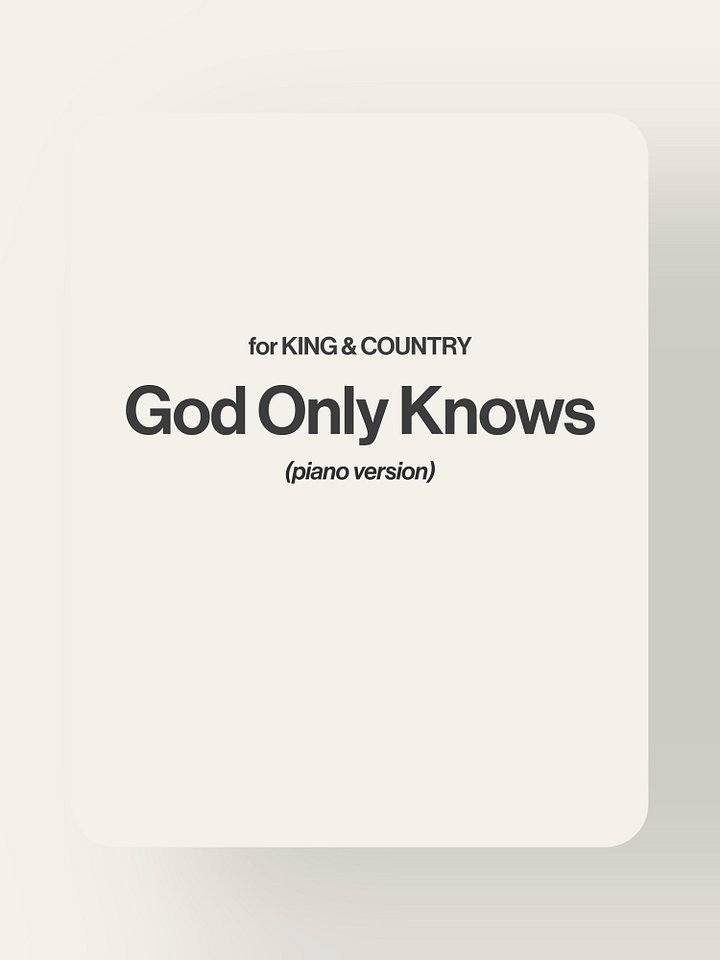 God Only Knows - for KING & COUNTRY product image (1)