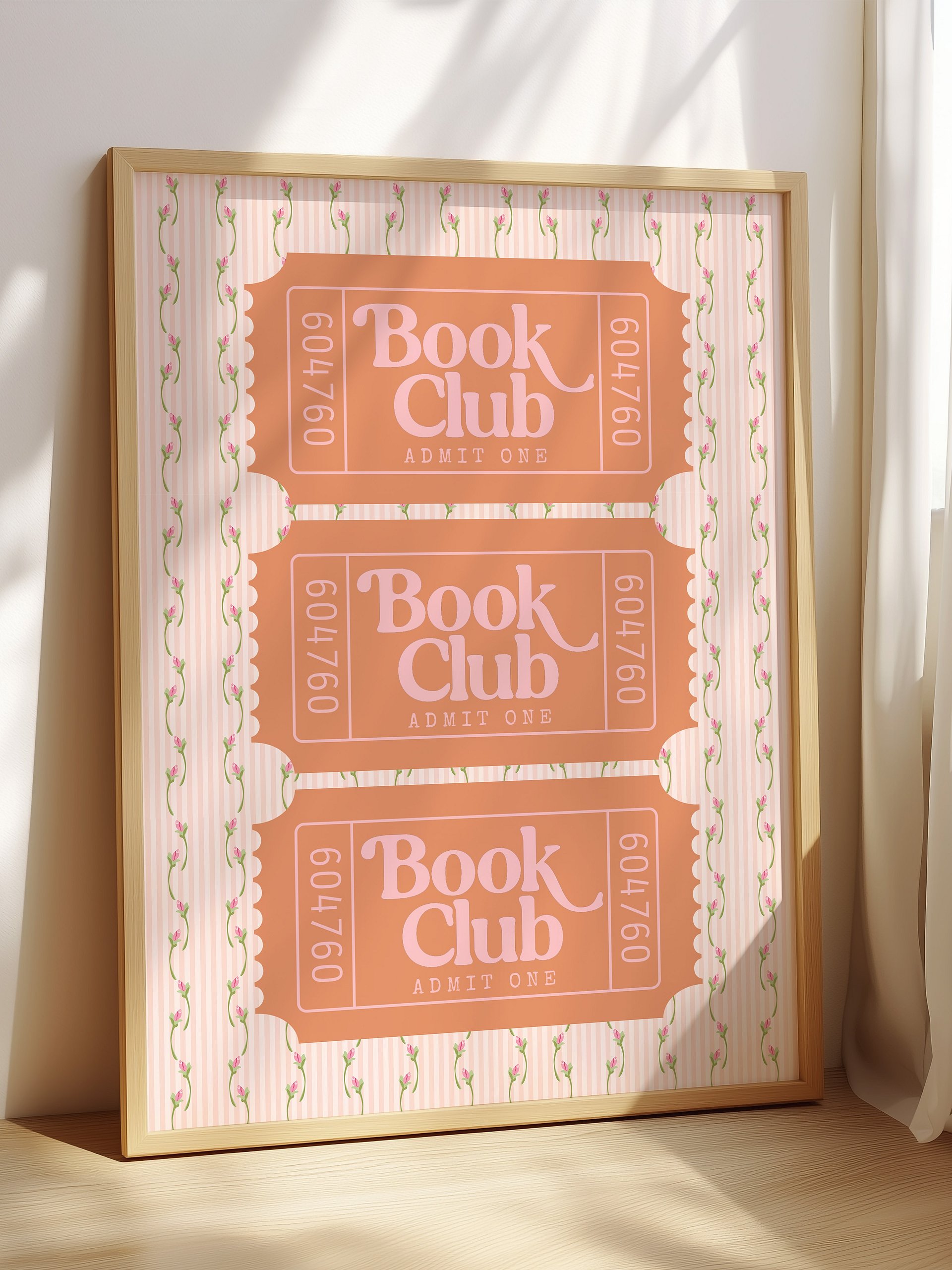 Book Club Ticket Poster | Granny Chic - Peach product image (1)