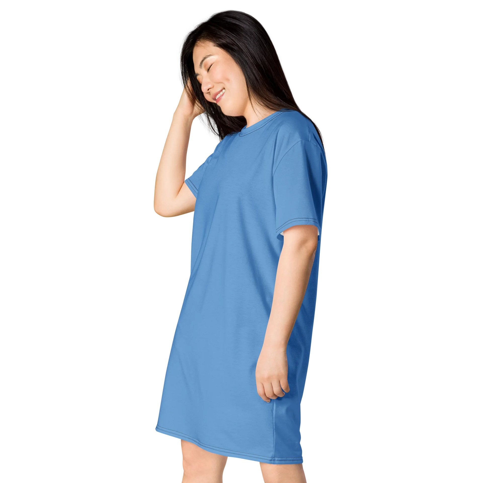 Oversized T-Shirt Dress - Vibrant Jordy Blue, Sizes 2XS-6XL product image (3)