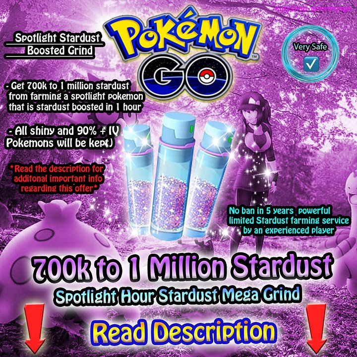 🔵Limited offer 700k to 1 Million Stardust Spotlight Hour Stardust Mega Grind 1 Hour of Very Safe Stardust Farming Service by an experienced player 💪 product image (1)