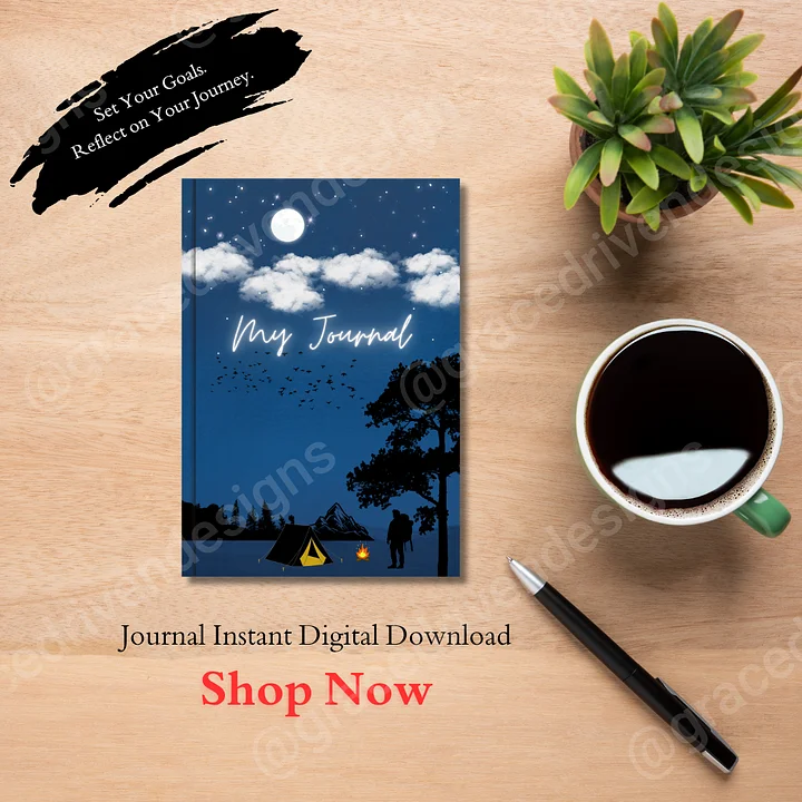 Set of 2 Mountain Adventure Camp-Inspired Journal Designs | 12 Pages + 2 Cover Pages + Freebies | For Him & Her | Digital Download product image (2)