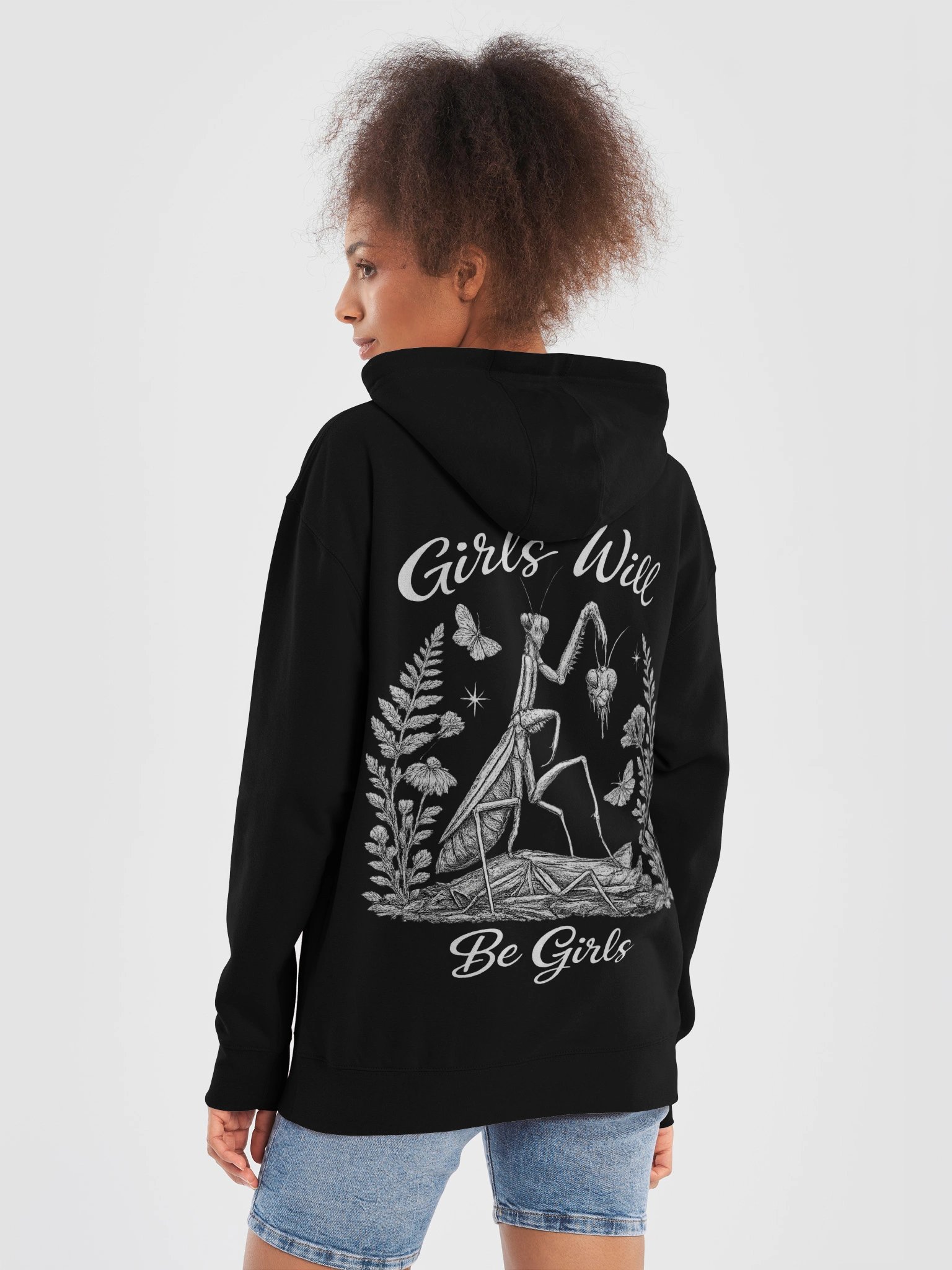 Girls Will Be Girls Praying Mantis Hoodie | Dark Humor product image (2)