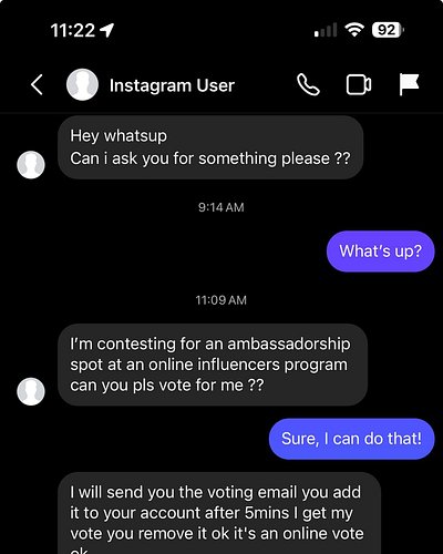 So my friend Kerrin got her account hacked, and they’re trying to scam people. Please report!! aspieanswers353 as soon as I c...
