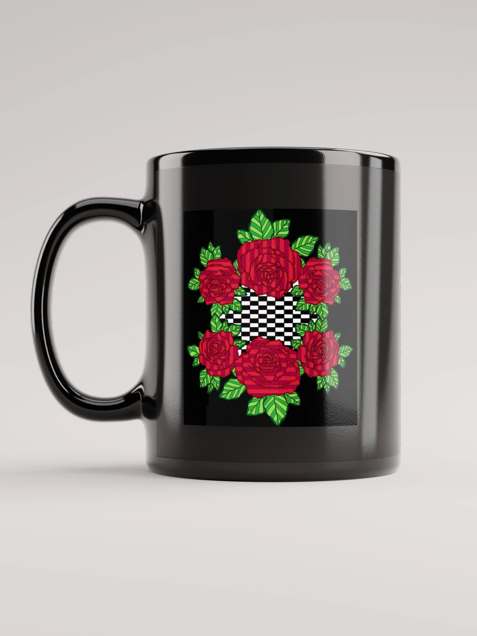 Black Glossy Mug (Rose-Black) product image (1)