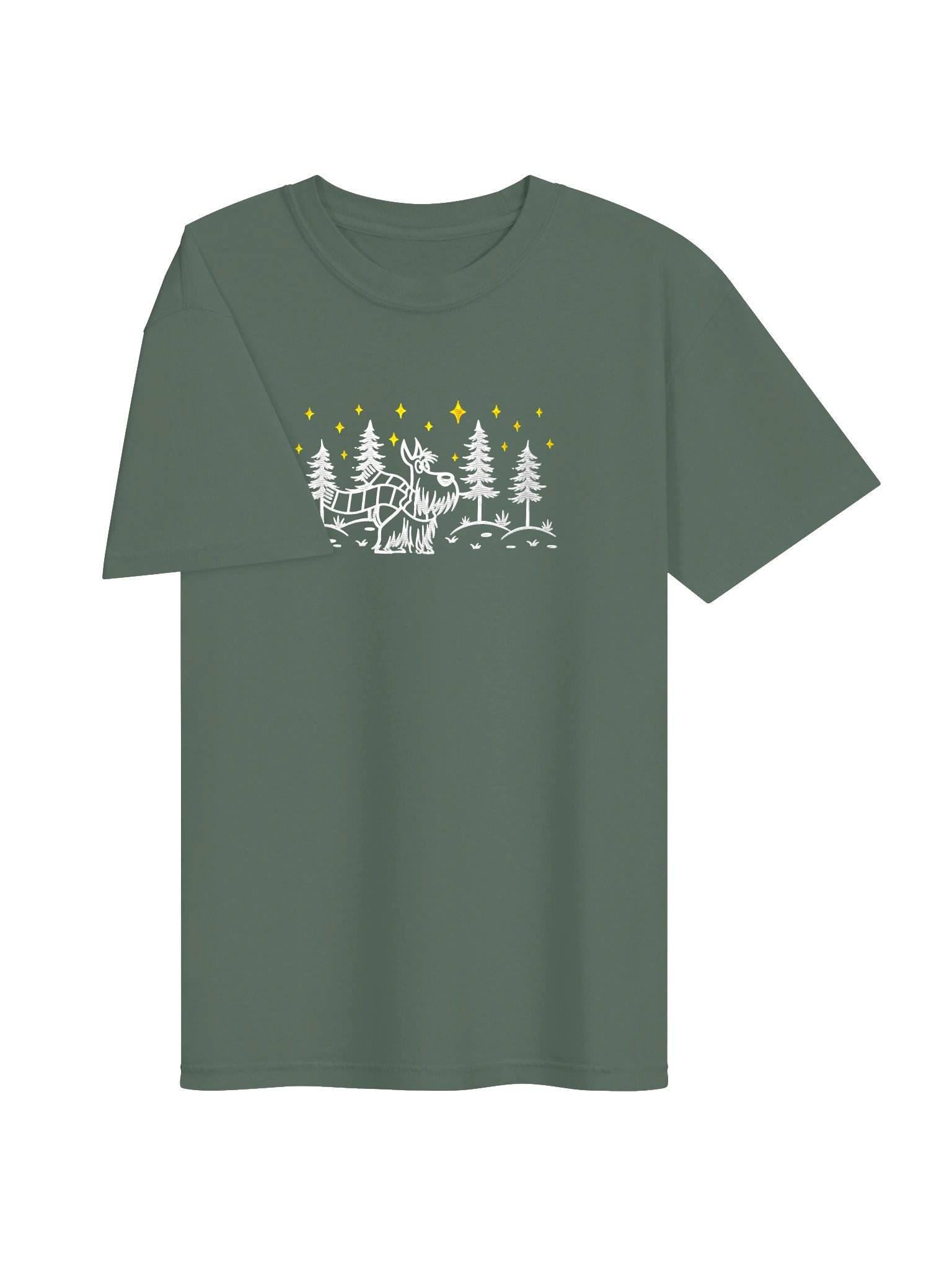 Scottish Terrier Winter/Christmas Line Art Design Embroidered T-Shirt product image (19)