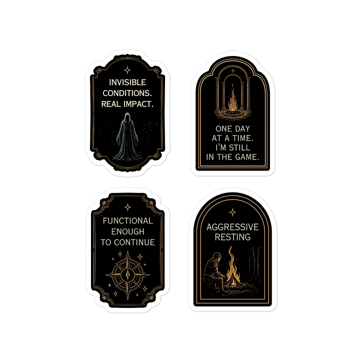 Invisible Illness Decal Sheet | Gothic Chronic Illness Sticker Pack product image (1)