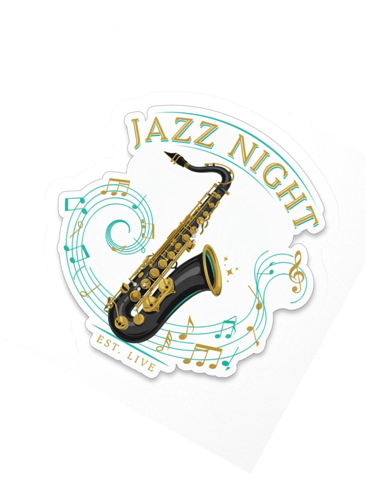 Jazz Night Saxophone Kiss Cut Sticker product image (4)