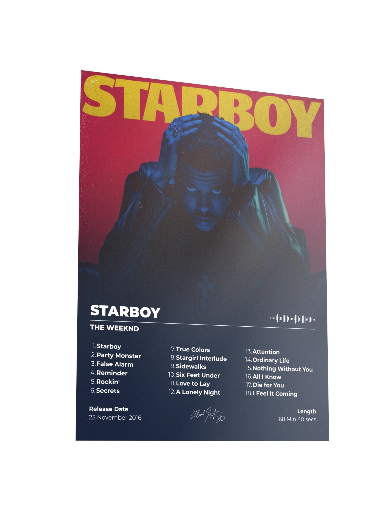 Starboy The Weeknd Album Cover Poster product image (6)