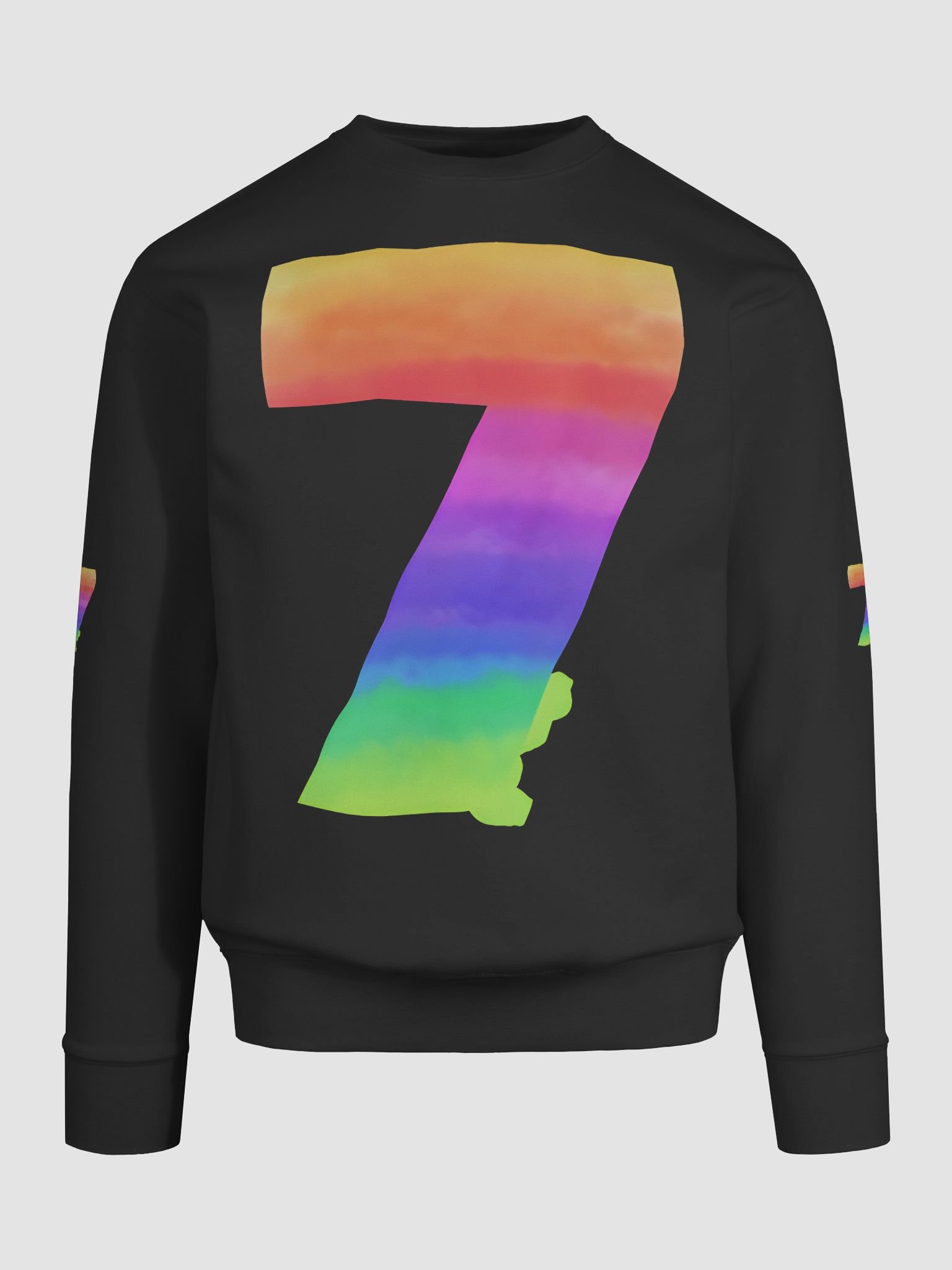 Rainbow Number 7 Sweatshirt – Minimalist Gradient Unisex Crewneck product image (85)