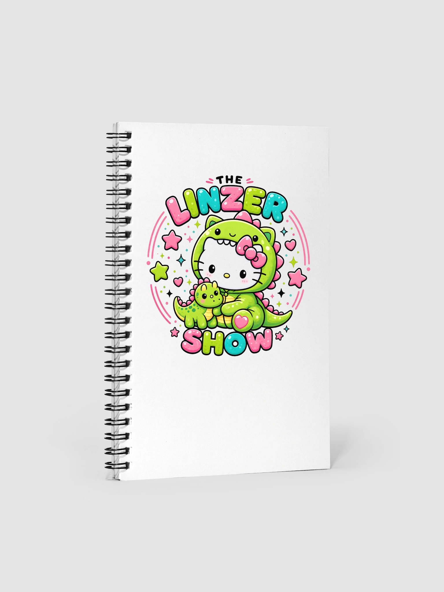 The Linzer Show Dino Kitty Spiral Notebook product image (1)