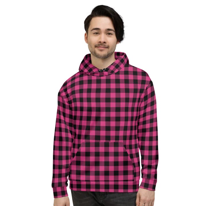 Pink Buffalo Checkered Plaid Hoodie product image (2)