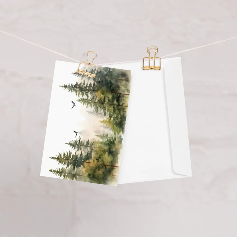 All-Occasion Greeting Card: Flying Birds Over Fir trees product image (10)