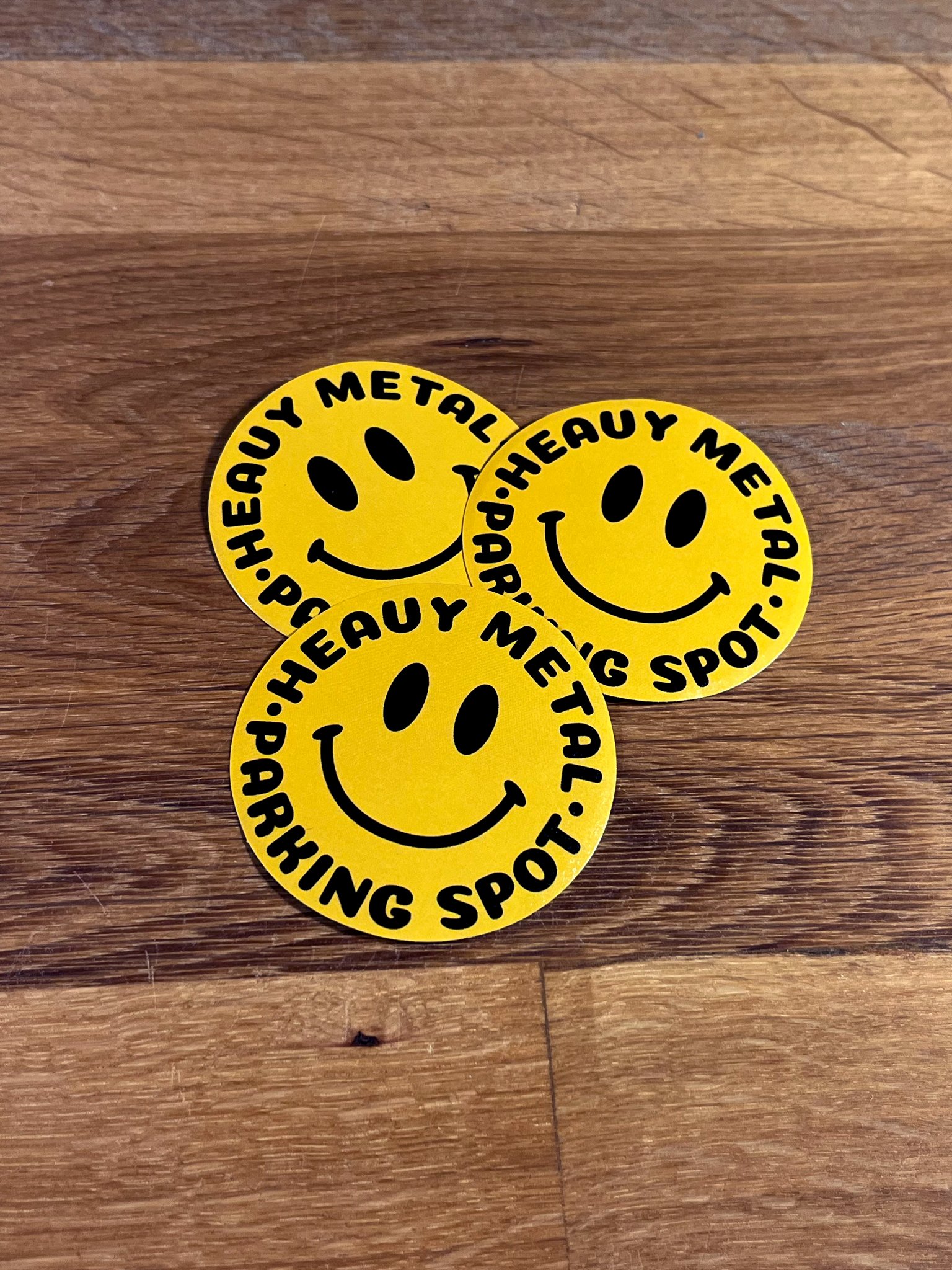 Heavy Metal Parking Spot Round Sticker (3 pack) product image (3)