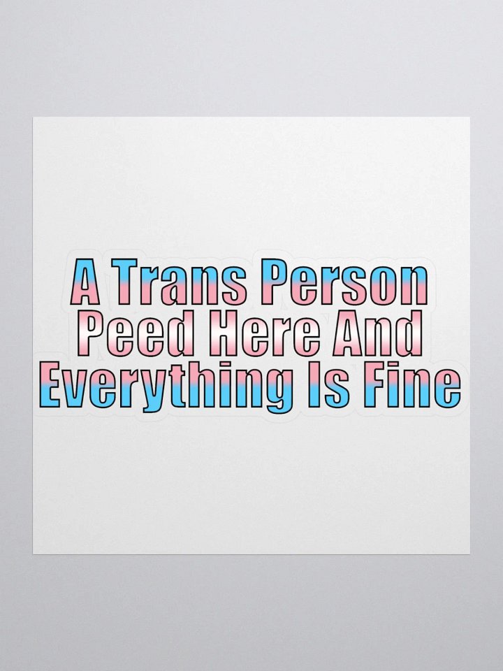 A Trans Person Peed Here Sticker Large Single product image (1)