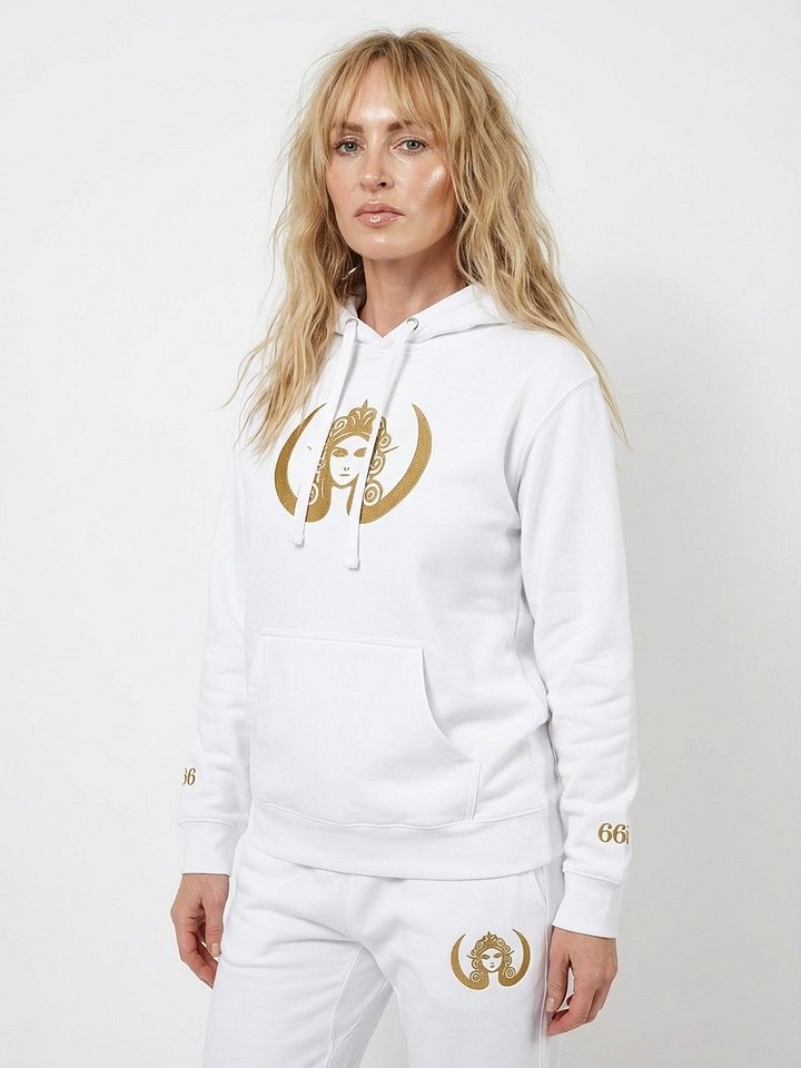 CIRCEMOON Divin Sacre Nombre 666 Hoodie, unisex, white product image (1)