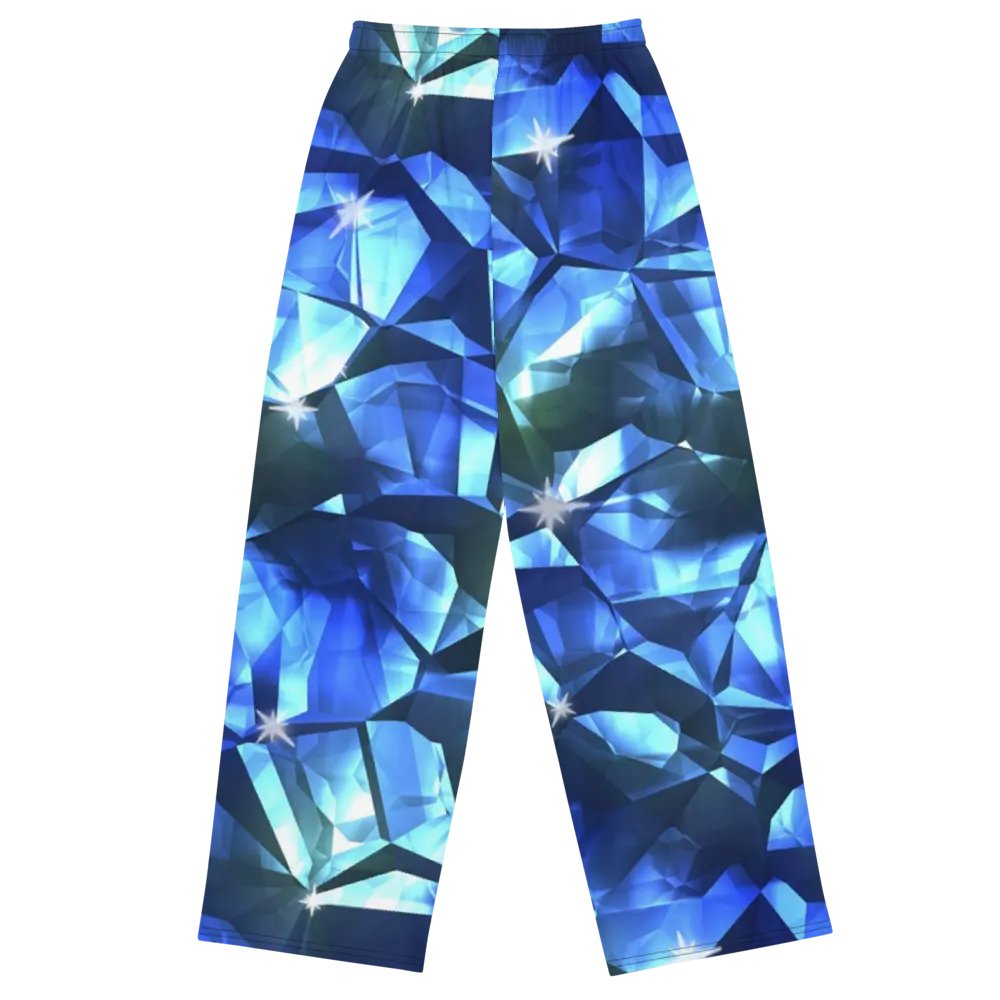 Blue Crystal Pattern Wideleg Pants product image (1)