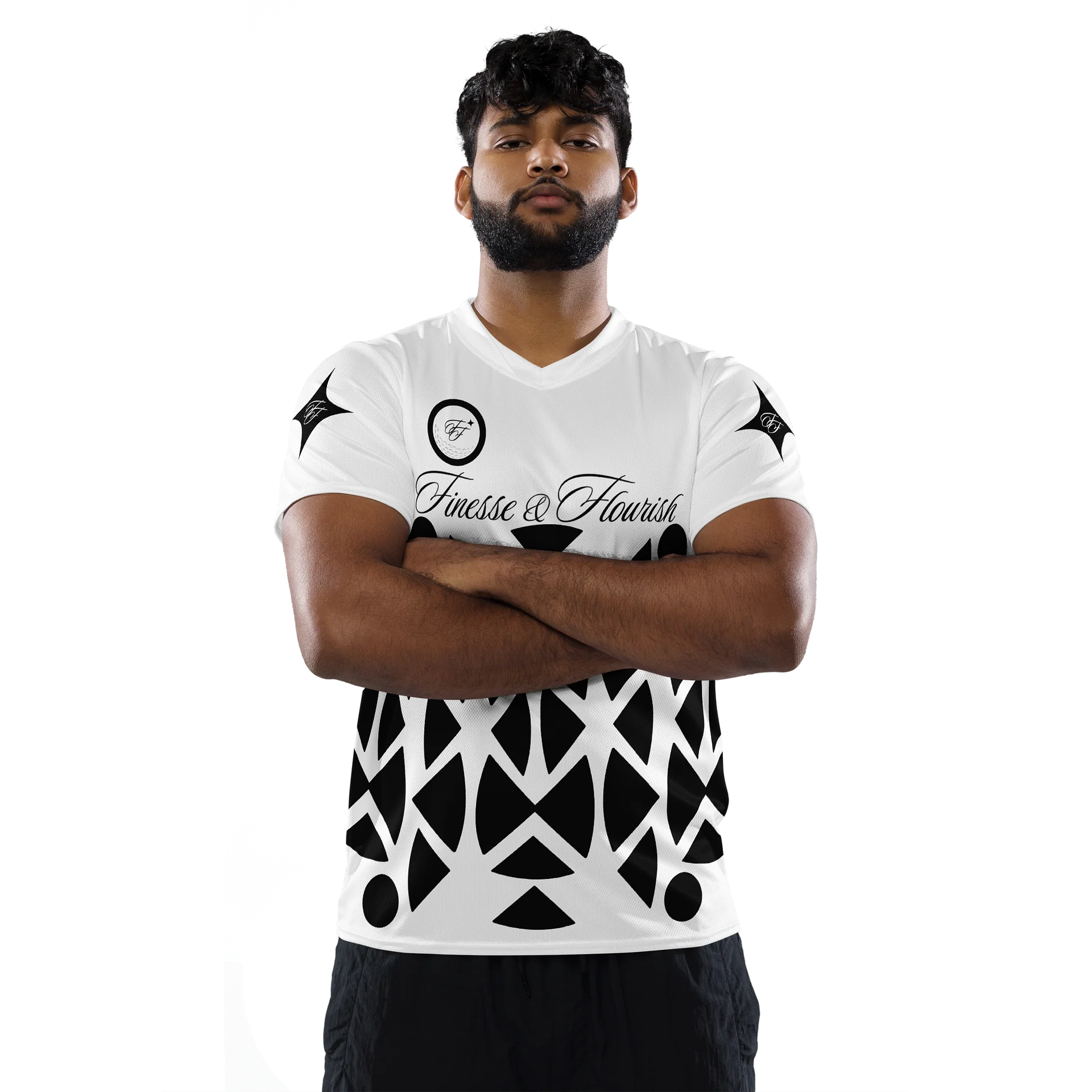 F&F Script V-neck Sports Jersey product image (2)
