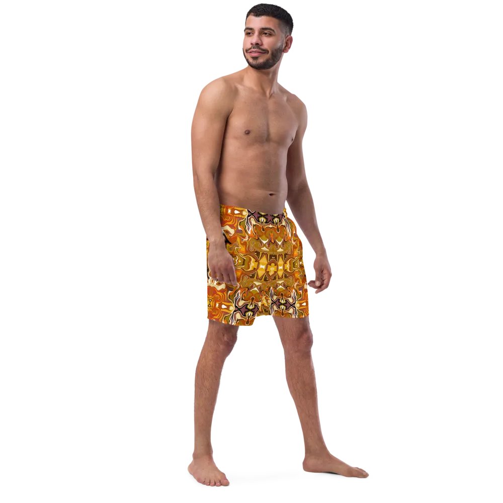 Symmetrical Splendor Brown African Inspired Design Swim Trunks product image (7)