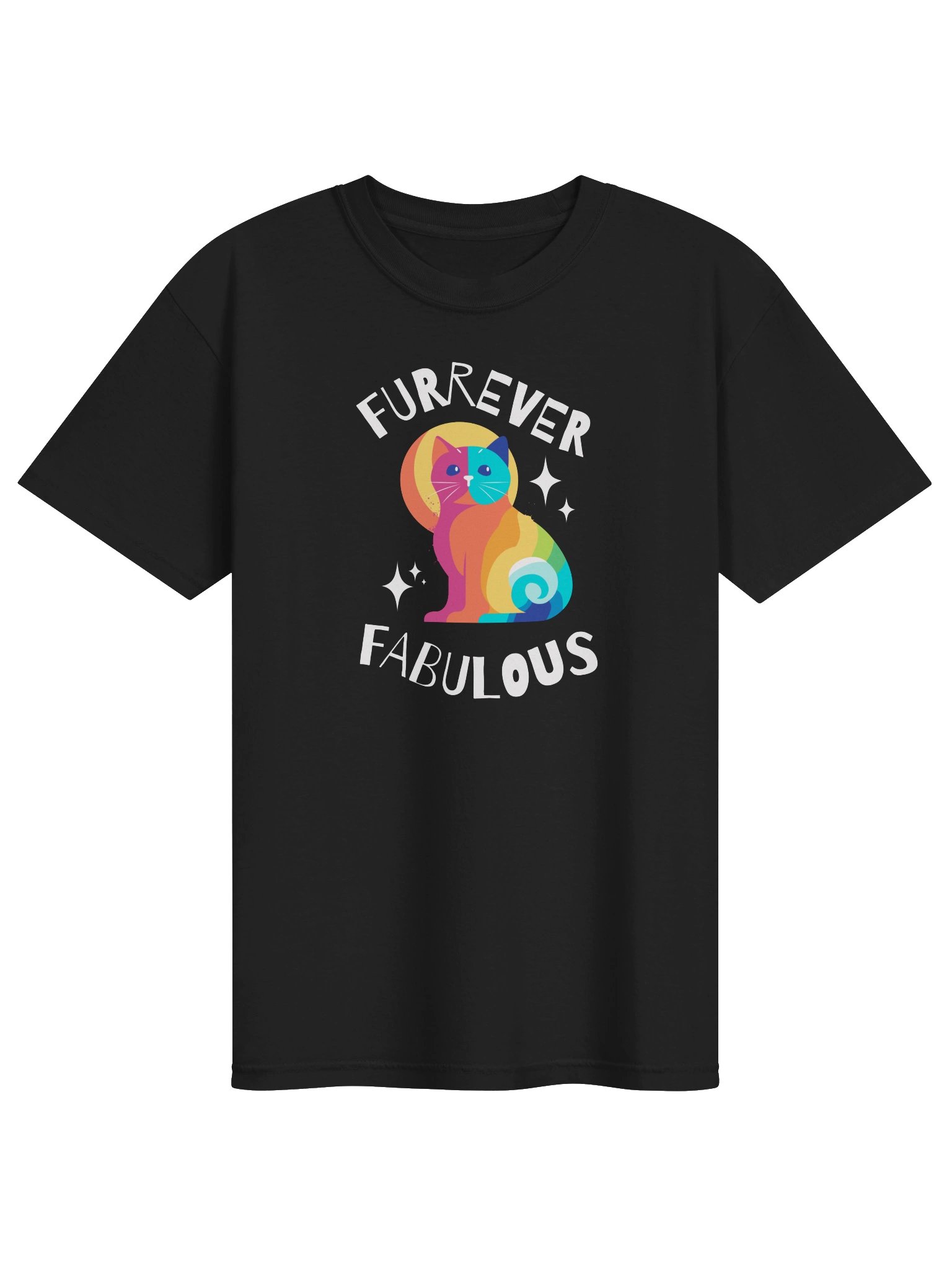 Furrever Fabulous Colorful Rainbow Cat T-Shirt product image (10)