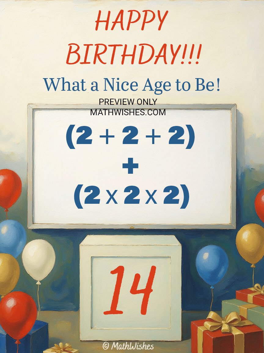 14th Birthday Card - Math Formula product image (1)
