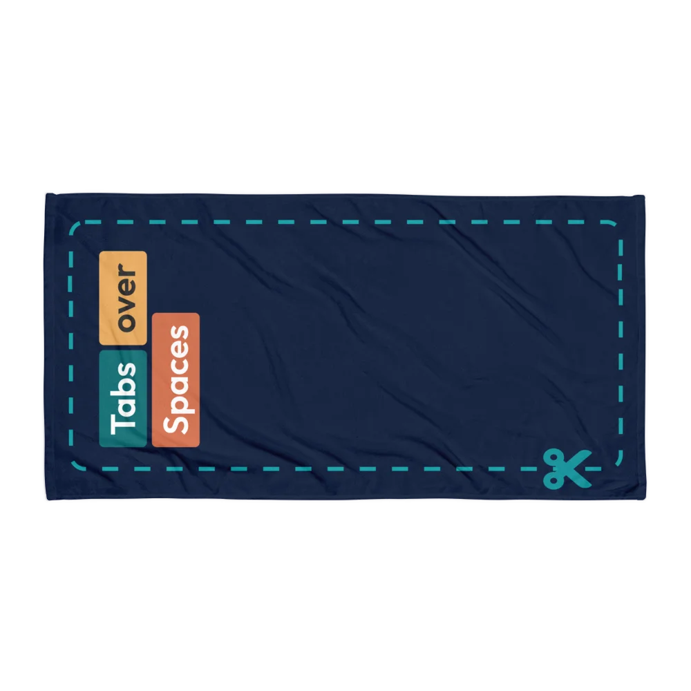 Tabs over spaces navy blue Beach Towel product image (1)
