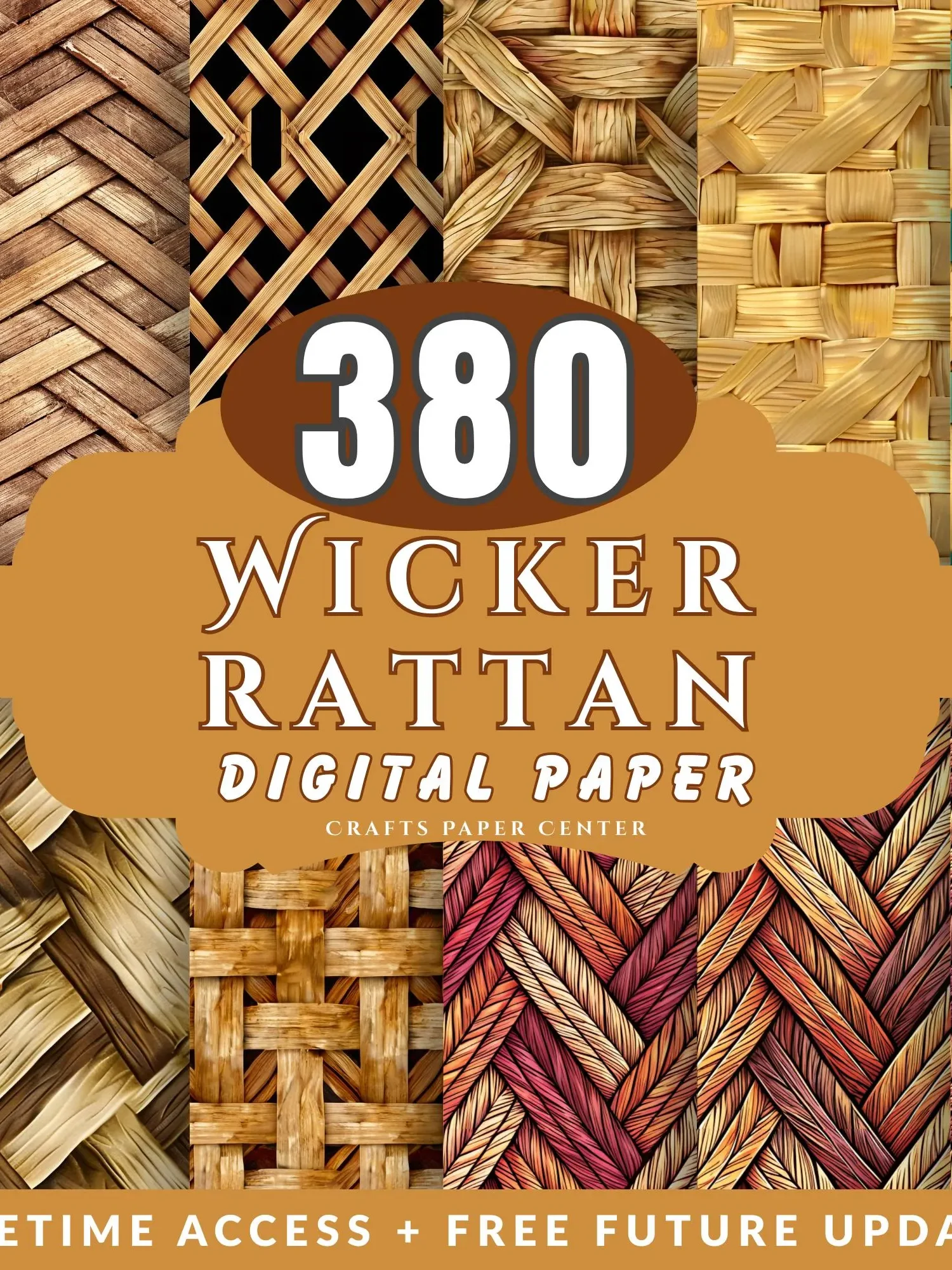 Wicker Rattan Texture Digital Paper Seamless Natural Weave Patterns product image (10)