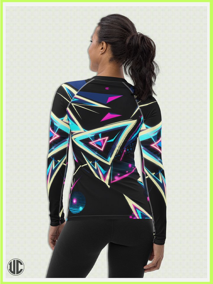 Electric ’80s Neon – Women’s Rash Guard product image (2)