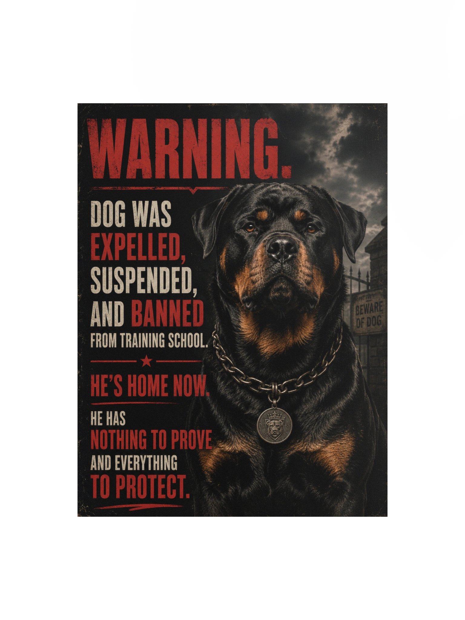 Rottweiler Warning Poster product image (1)