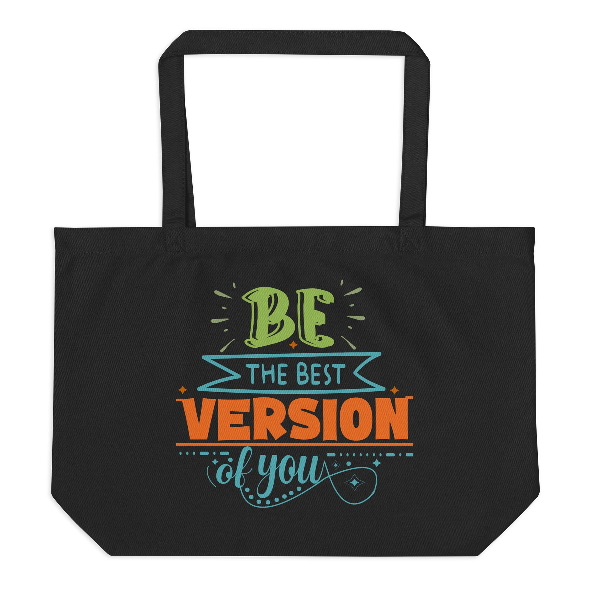 "Be the best version of you” Organic Black Tote Bag product image (2)