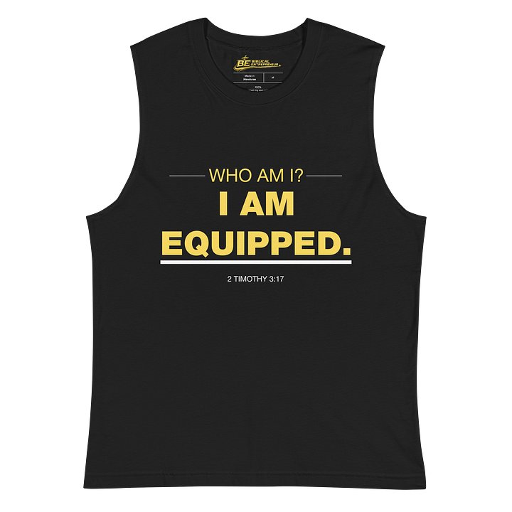 WHO AM I? I AM EQUIPPED BLACK MUSCLE TEE (05/06) product image (2)