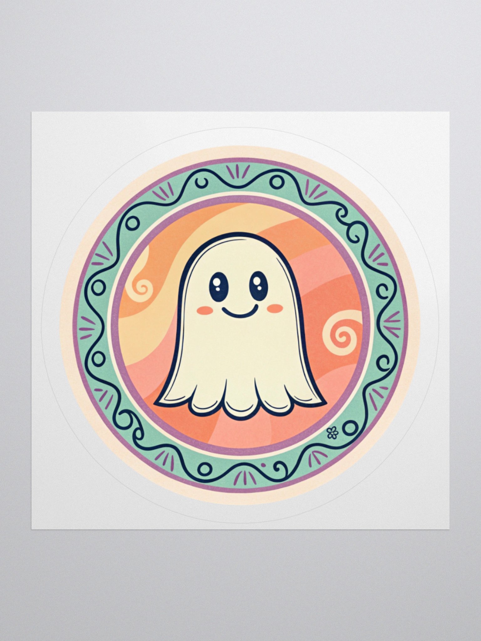 Retro Ghost Kiss Cut Sticker product image (3)
