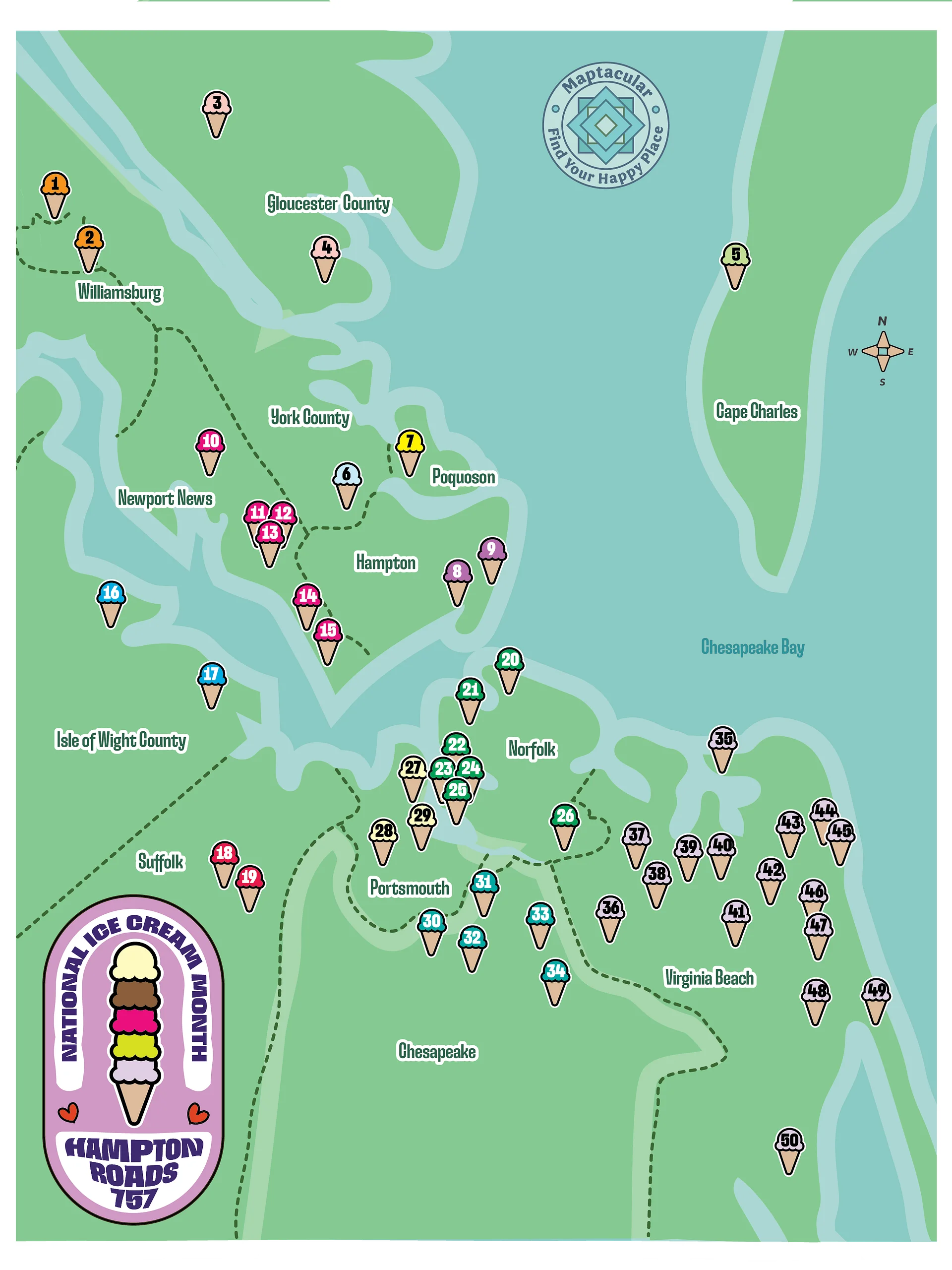 757 Ice Cream Map - Instant Digital Download product image (1)